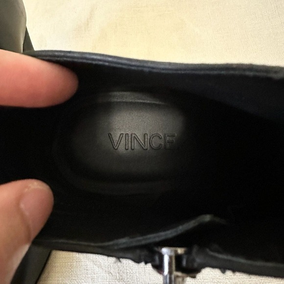 VINCE Garren Suede Leather Wedge Booties in Black - Picture 9 of 12